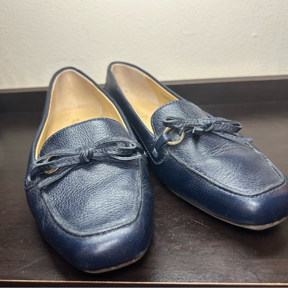 Talbots Navy Leather Loafers